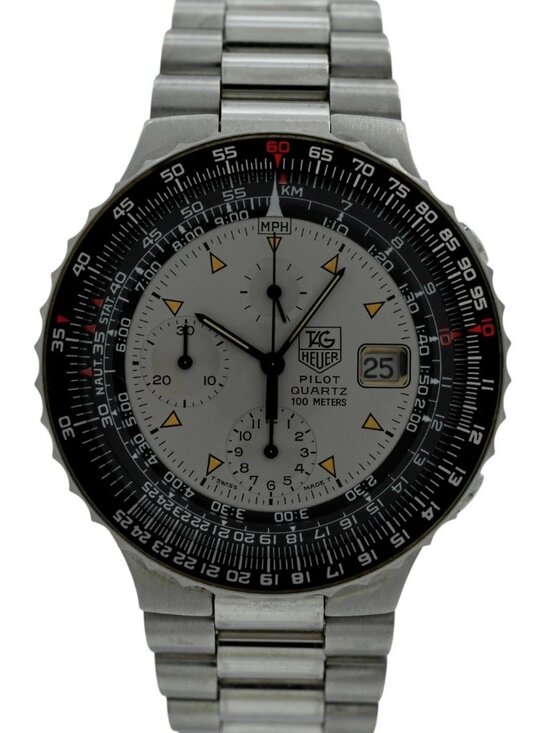 Tag Heuer 43mm Men\'s Early Pilot Stainless Steel Aviation Watch! Ref: 230.006-Z!
